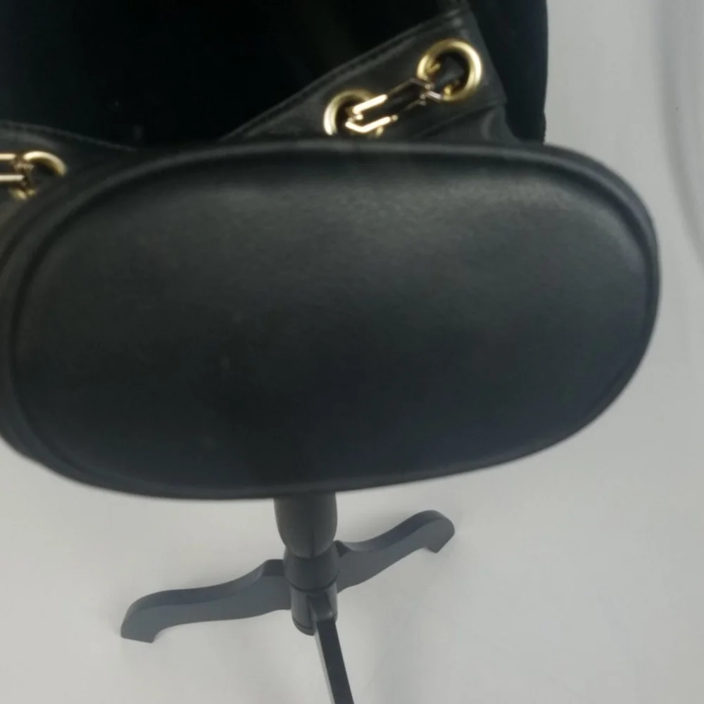 Free People black leather quilted cross body handbag‎ chain gothic steampunk
